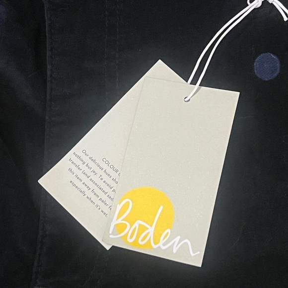 Boden NWT navy high rise velvet super skinny pants with polka dots - Picture 11 of 11